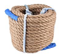 Alomejor 20m Jute Rope Natural Jute Climbing Rope Twine String for Tug-Of-War Competitions Rope Packaging Bundling