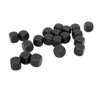 Alomejor 20PCs Plastic Cubes 16 -mm -round Corner of Durable Cubes for Board Games, Mathematics Games, Teaching Scenarios and Family Meetings (Black)
