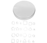 Alomejor 24Pcs Stainless Steel Biscuit Mold Set Durable Mini Cookie Cutter Geometric Shape for Cake Snack Storage Box Included for Easy Organization Kitchen Baking