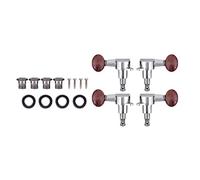 Alomejor 2L2R Ukulele -string -Tuning Pegs Locking Tuner Zinklegung Machine Heads for a Stable and Precise Coordination, Suitable for Ukulele Players, Silver Red