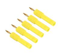 Alomejor 2mm to 4mm Conversion Banana Plug 5Pcs Exquisite Craftsmanship Socket Adapter for Audio Devices and Electronics (Yellow)