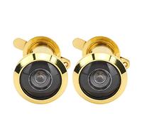 Alomejor 2Pcs Door Viewer 220 Degree Wide Angle Durable Anti Theft Security Device for Home Safety Zinc Alloy 1.8in (Simple 16 Gold, Aperture 16-19, Door Thickness)