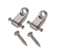 Alomejor 2pcs Electric Guitar String Roller Retainer Guide, Metal Chrome Plated Replacement Parts Accessories, with Mounting Screws, for Electric Guitar Tuning Stability