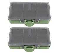 Alomejor 2Pcs Fishing Toolbox Mini PP Storage Box Case for Storage and Organization of Fishing Accessories(3 cells)