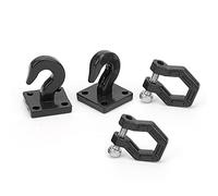 Alomejor 2pcs Metal RC Trailer Hook, Durable Corrosion Resistant Spare Parts for SCX10 90046 D90, with Exquisite Workmanship 1/10 Scale RC Car Model (Black)