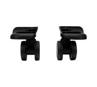 Alomejor 2pcs Suitcase Double Row Wheels, Mute Shock Absorbing Casters ABS Black for Luggage Replacement, with Screws