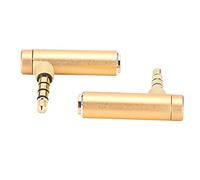 Alomejor 3.5mm Male to Female Adapter Compact Right Angle Plug for Mobile Phones Tablets Laptops Durable Aluminum Alloy 2PCS (#2)