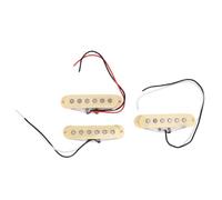 Alomejor 3 Pcs Single Coil Guitar Pickup Set, Cream ABS Alloy Pickups for Electric Guitar, with 6 Springs and 6 Screws