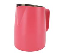 Alomejor 304 Stainless Steel Milk Frother Cup Ergonomic Handle Coffee Steamer 450ml for Home Use (Rose Red)