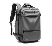Alomejor 30L to 60L Vacuum Compression Backpack, Expandable, Rainproof, with Laptop Compartment, for Business Travel (Grey)