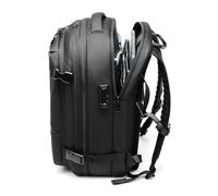 Alomejor 30L to 60L Vacuum Compression Backpack, Expandable, Rainproof, with Laptop Compartment, for Business Travel (Black)