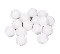 Alomejor 30PCS 12 Sided Dice Plastic Write On Teaching Dice Cubes 2.2cm White for DIY Painting Education