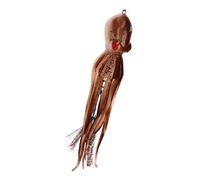 Alomejor 321g Simulation Squid Jig, Lifelike Octopus Lure with 10 Ink Tablets for Saltwater Ocean Fishing, TPU Body and Stainless Steel Hook, Soft Tentacles Hide Hooks to Attract Big