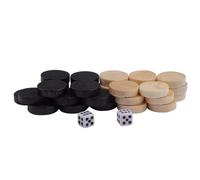 Alomejor 32Pcs Comfortable Feel Draughts & Checkers & Backgammon Chess Piece Set, Perfect for Kids Board Game Learning Camping
