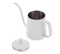 Alomejor 350ml Gooseneck Stainless Steel Coffee Kettle Long Spout for Brewing Tea Home Kitchen (White)
