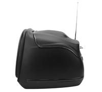 Alomejor 38L Motorcycle Top Case Retro Style Water Resistant Sturdy Storage Carrier for Scooters Motorcycles ABS Material Large Capacity (Black)