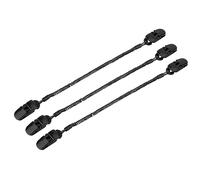 Alomejor 3pcs Clips Safety Wind Lanyard Cord Golfing Fishing Boating Sailing Hat, Black, LMS