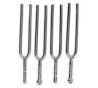 Alomejor 4 Pcs Tuning Fork Metal Tune Fork Kit Standard Instrument Repair Tool Set Silver for Instrument Maintenance Meditation Yoga and Concentration Users