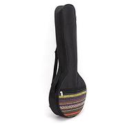 Alomejor 4 String Banjo Bag, Ethnic Style Cotton Gig Bag with Adjustable Straps and Side Strap, for Small Banjo and Music Scores Storage