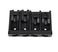 Alomejor 4 Strings Bass Bridge, Fully Adjustable Assembly for Electric Bass, Easy Installation with Screws, Ideal for Jazz Enthusiasts (Black)