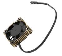 Alomejor 40mm Fan, High Speed Aluminum Plastic Composite Motor Cooling for RC Cars, 16000RPM, 5V-9V, Perfect for 1/10 1/8 /12 Models (Gold)