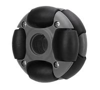 Alomejor 48mm Omni Directional Wheel, Double Row Nylon Wheels 360 Degree Rotatable, with Plastic Circular and Cross Shaft Couplings, for Robot Competition and Robotic Toy Parts