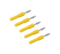 Alomejor 4mm to 2mm Changeover Plug Efficient Use Versatile for Industrial Instruments 5 Pcs PA Brass (Yellow)