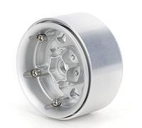 Alomejor 4PC Metal Wheel Hub for Axial SCX10 / SCX10II / 90046/90047, RC Accessories, Perfect Replacement Room for an Improved Performance, Rim Black Wheel (Silver)