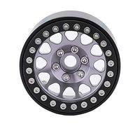 Alomejor 4PC Metal Wheel Hub for Axial SCX10 / SCX10II / 90046/90047, RC Accessories, Perfect Replacement Room for an Improved Performance, Rim Black Wheel (Black Silver)