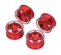 Alomejor 4PCs Aluminum -light Metal Wheel Discs for MN86 1/12 RC Crawler, Easy to Install and Be Suitable for RC Hobbyists (Red)
