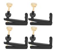 Alomejor 4Pcs Violin Fine Tuners, Professional Stringed Instrument Accessories for 3/4 4/ Cello, with High Gloss Surface and Anti Rust Metal Material (Black)