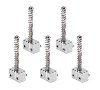 Alomejor 5 String Bass Saddle Zinc Alloy Bass Bridge String Saddles 5Pcs with Pressed Spring Screws Finish for Electric Players Bridge Replacement and Repair (Silver)