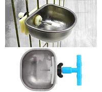 Alomejor 5Pcs Stainless Steel Automatic Drinker Nipple Bowl for Waterer Farm Accessory, High Elastic Spring Clamp Fixing, Suitable for Feeding (Large stainless steel one-piece tee)
