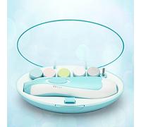 Alomejor 6 in 1 Electric Baby Nail Trimmer, Cordless Low Noise Portable Infant Nail Clipper with LED Light for Newborn
