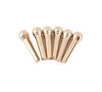 Alomejor 6Pcs Bridge Pin Copper Material Folk Acoustic Guitar Bridge Pin Peg Nail with Colorful Crystal Glass Dot(Sky Blue)