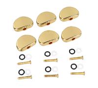 Alomejor 6Pcs Electric Guitar Tuning Peg Key Button, Metal Replacement Handle with Stylish Design, for Folk Guitar Accessories (Gold)