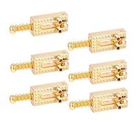 Alomejor 6PCS Guitar Saddles Electric Guitar Roller Bridge Tremolo Saddles for 6 Strings Tele Electric Guitar(Gold)