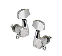 Alomejor 6pcs Guitar String Tuning Pegs, Professional Sealed Machine Heads 3 Left 3 Right Set with Mounting Hardware, for Electric Acoustic Guitar (Silver)