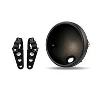 Alomejor 7 Inch Motorcycle Headlight Housing Bracket Matte Black Steel Headlight Bucket Shell for LED Headlamp Easy Mount Shallow Bucket for Cafe Racer Bobber Tracker ( Shell Brucket 35-43mm)
