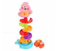Alomejor 7 Layer Ball Drop Toy, Whale Shaped Roll Swirling Ball Tower with 7 Balls for Kids Learning Development Educational Activities