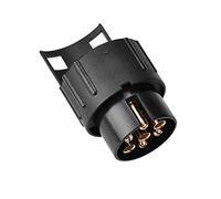 Alomejor 7 Pin to 13 Pin Trailer Plug Adapter, 12V | Pure Copper Contact Points Brass and Plastic Body Plug-and-Play Socket Conversion For Caravan Towing Electrics