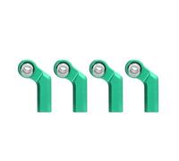 Alomejor 7mm Ball Head Set for 1/10 RC Car M4 Curved CW Alloy RC Link Rod End with Threaded Interface Replacement Part for Model Car Accessories (Green)