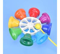 Alomejor 8 Tone Hand Bells, Color Musical Instrument for Kids with Plastic Sticks, Develop Coordination Skills and Musical Intelligence