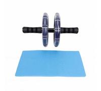 Alomejor Abdominal Wheel Double Wheel Design with Knee Pad, Plastic and Metal Ab Roller for Core Workout, Portable Home Gym Strength Training for Office Outdoor Home (Black)