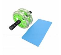 Alomejor Abdominal Wheel Double Wheel Design with Knee Pad, Plastic and Metal Ab Roller for Core Workout, Portable Home Gym Strength Training for Office Outdoor Home (Green)