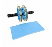 Alomejor Abdominal Wheel Double Wheel Design with Knee Pad, Plastic and Metal Ab Roller for Core Workout, Portable Home Gym Strength Training for Office Outdoor Home (Blue)