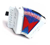 Alomejor Accordion Instrument Plastic Accordion Toys 7 Key Music Instrument for Children's Children Ability Development for Stage Performance (White)
