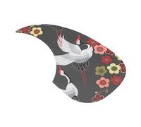 Alomejor Acoustic Guitar Pickguard, Drop Shape with Crane Pattern | Soundboard Shield, Peel-and-Stick Adhesive, Anti-Shock PVC Film, Crane Graphic, Beginner Fingerstyle Practice