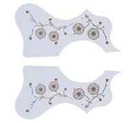 Alomejor Acoustic Guitar Pickguard Pack 2pcs Bright Plastic Guard Plate Set for Protection and Decoration for Guitar Players and Enthusiasts (White)