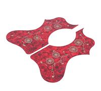 Alomejor Acoustic Guitar Pickguard Pack 2pcs Bright Plastic Guard Plate Set for Protection and Decoration for Guitar Players and Enthusiasts (Red)